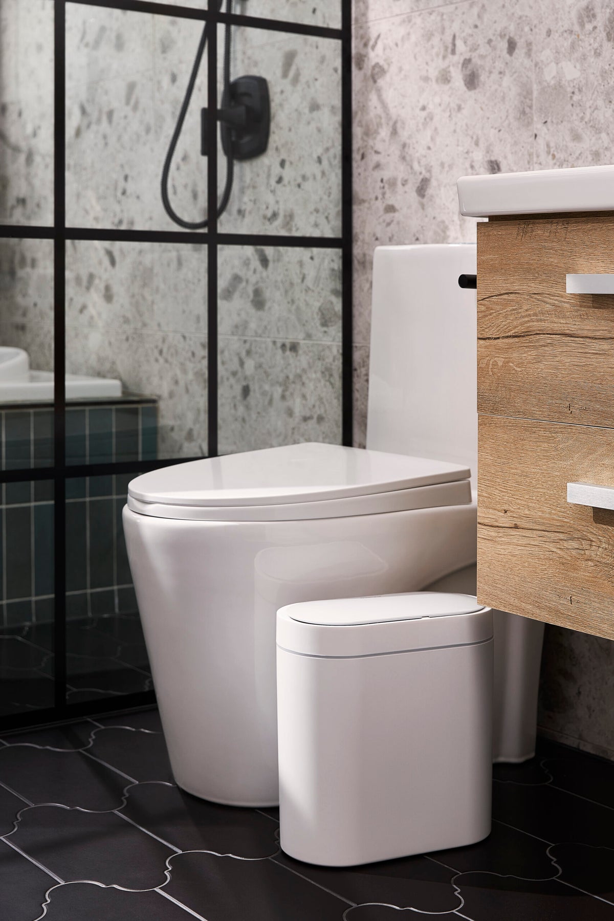 Embracing the Minimalism of White Trash Cans in Home