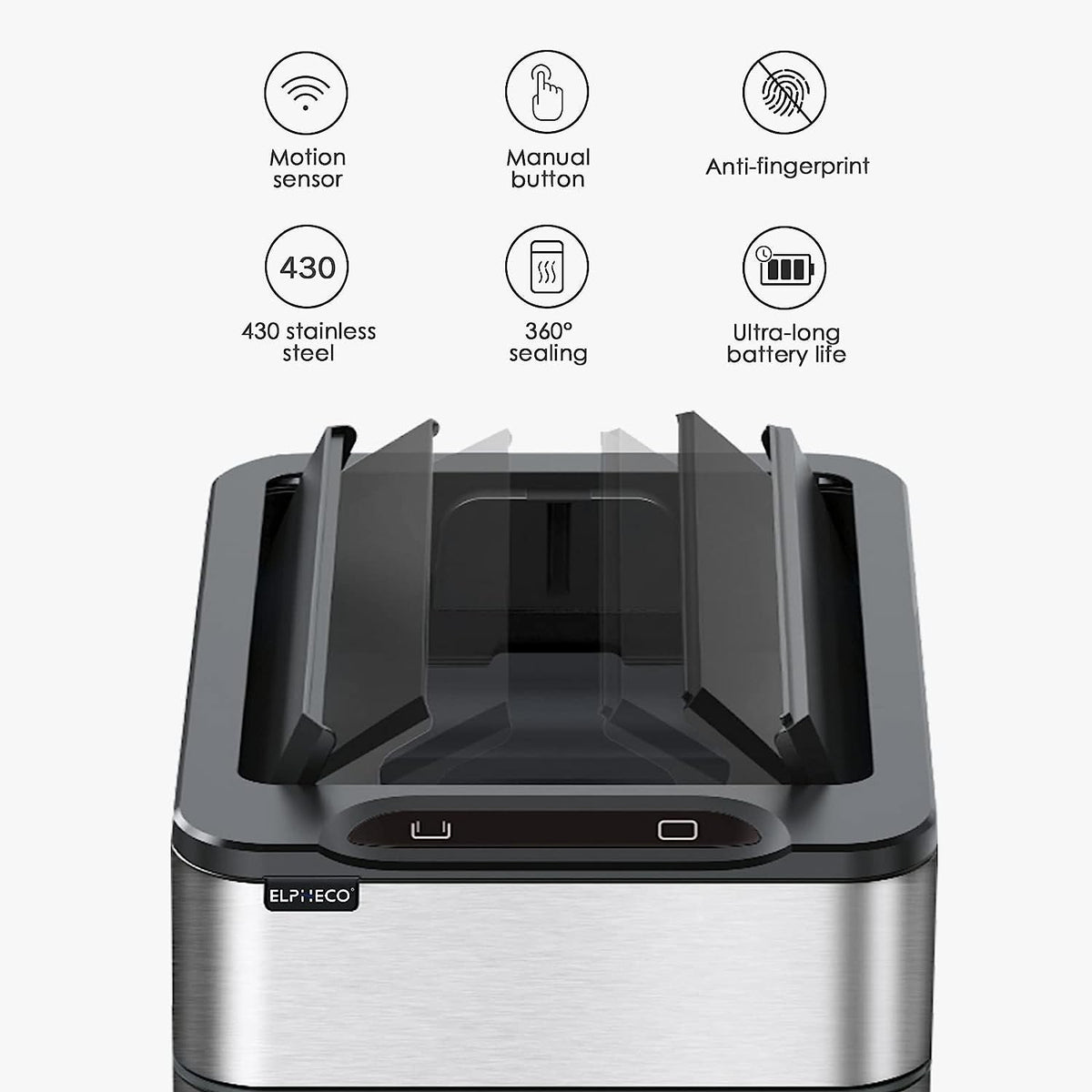 TwinLid Stainless Sensor Can