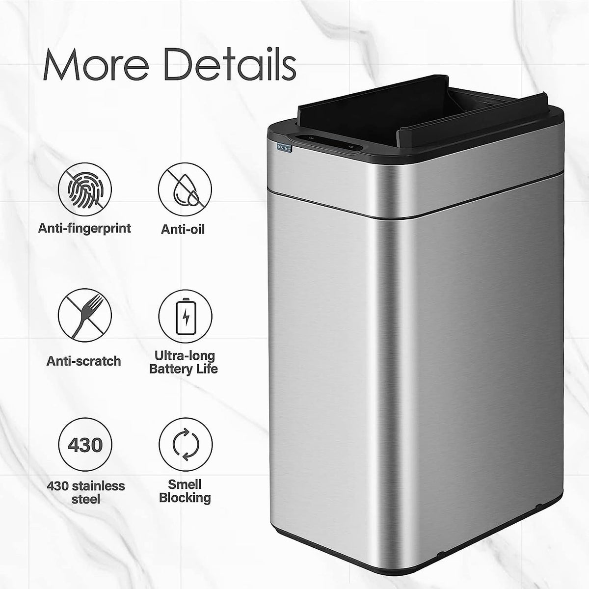 TwinLid Stainless Sensor Can