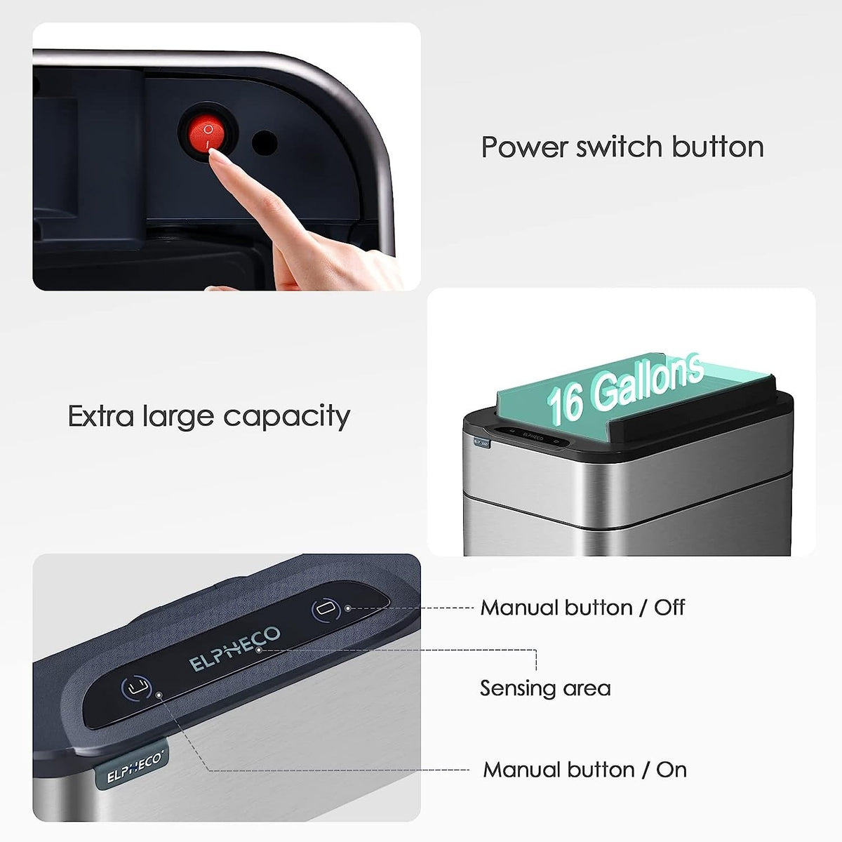 TwinLid Stainless Sensor Can