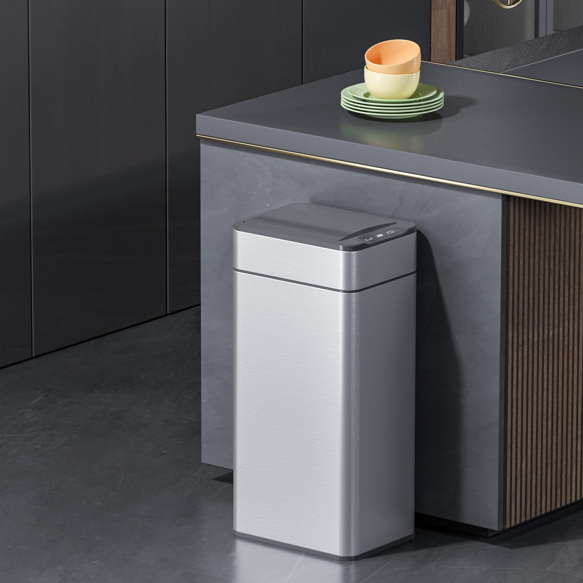 TwinLid Stainless Sensor Can